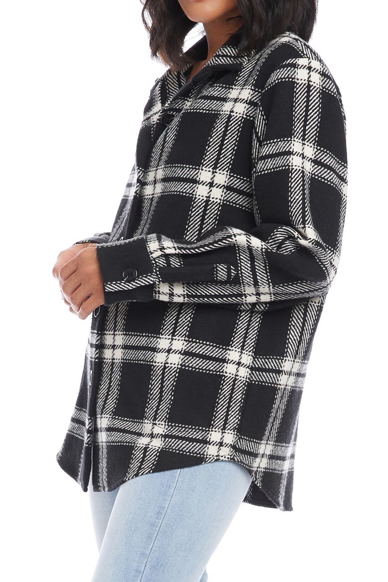 Plaid Shirt Jacket, Alternate, color, BLACK