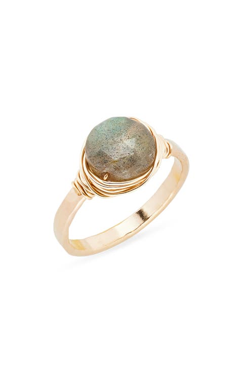 Semiprecious Stone Wire-Wrapped Ring