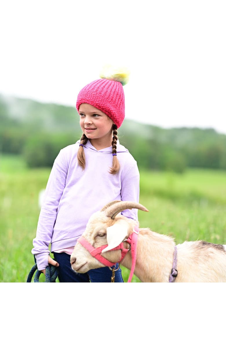 Kids Suzie Pom Winter Hat, Alternate, color, Lilac