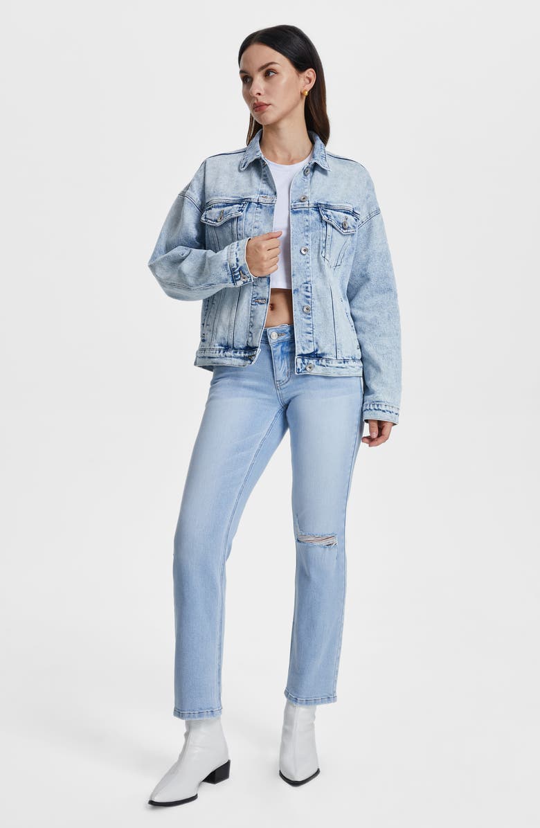 Bayeas Ally Super Low Rise Slim Straight Leg Jeans, Alternate, color, Sky Blue