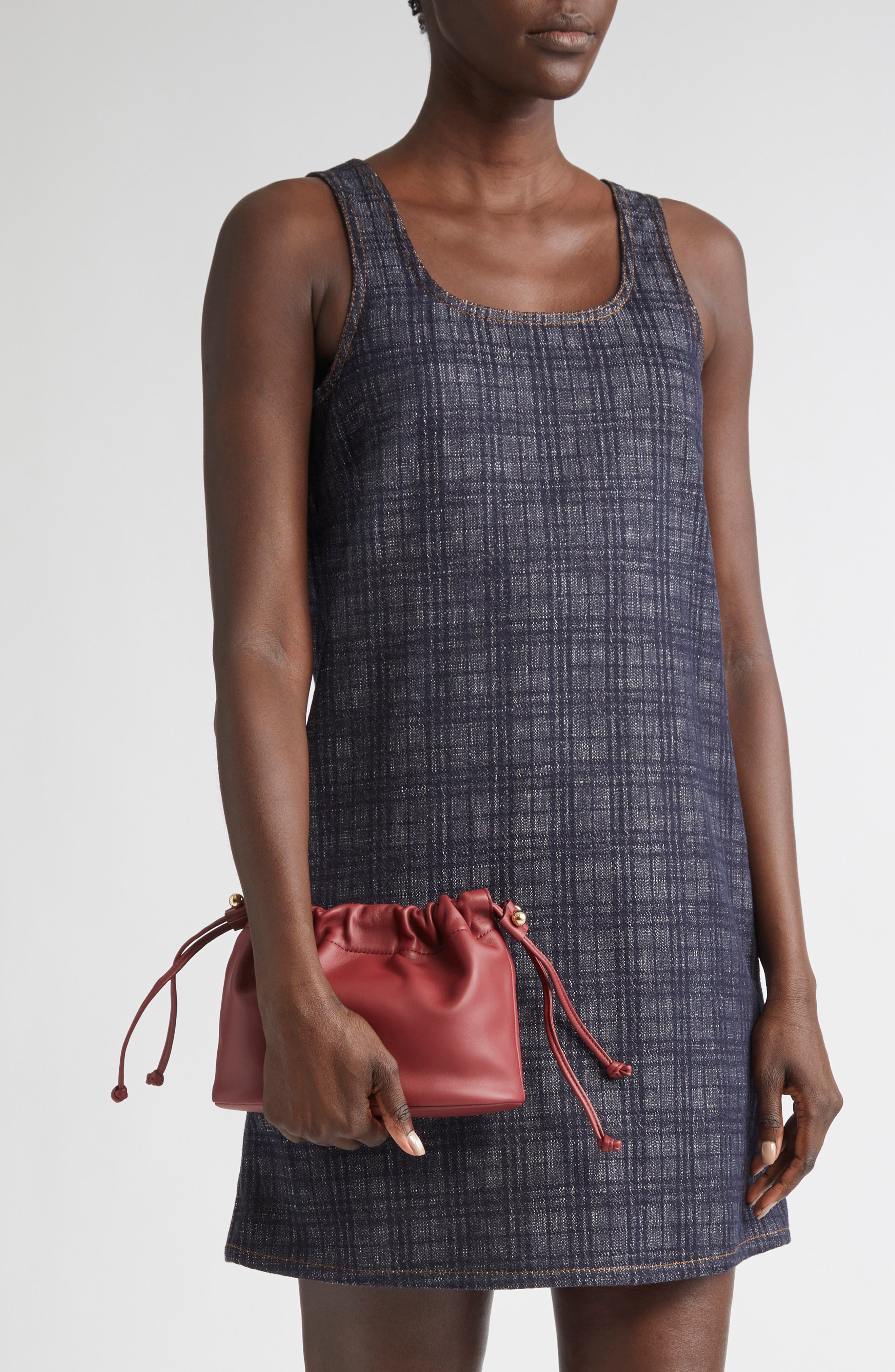 Strathberry Drawstring Leather Crossbody Bag, Alternate, color, Oxblood