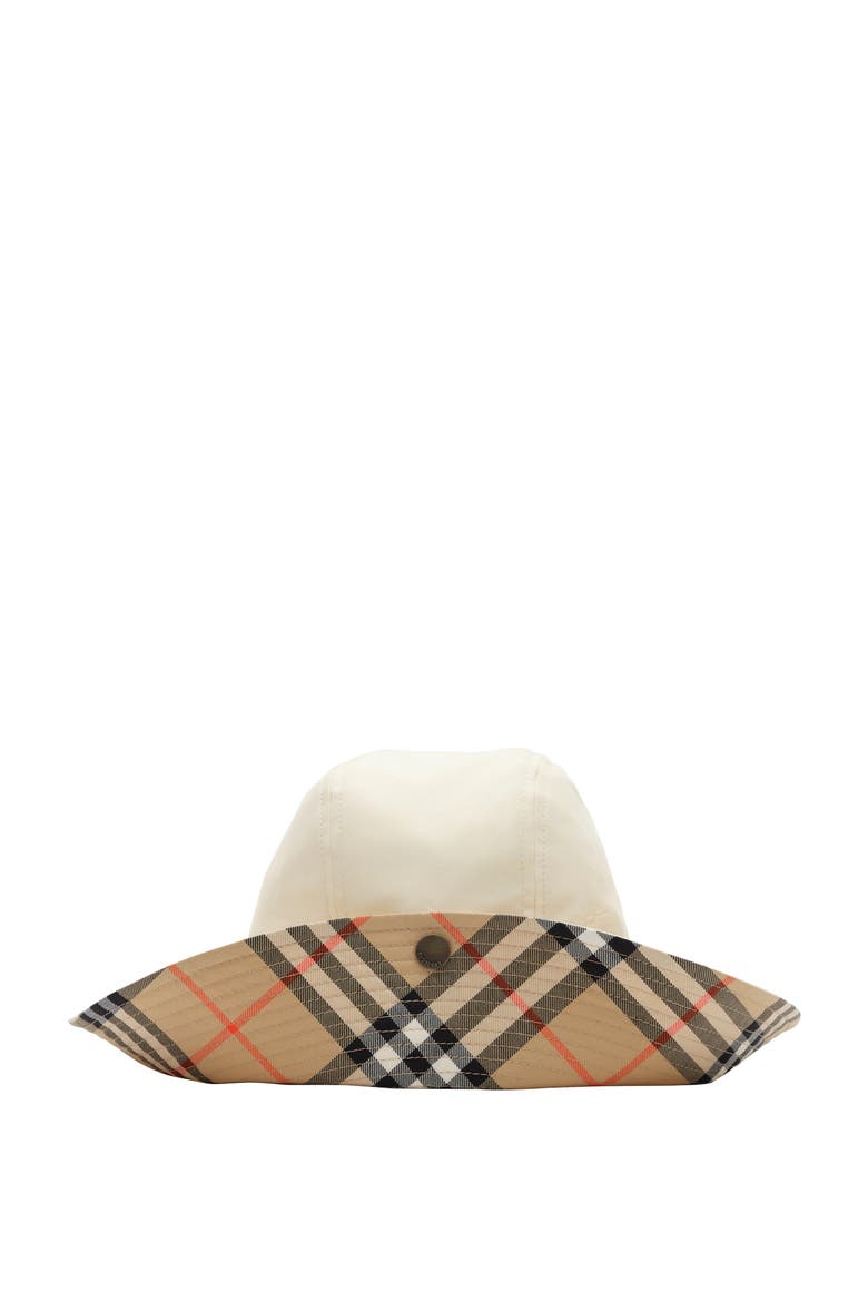 Check Brim Tropical Gabardine Hat, Main, color, Tundra white