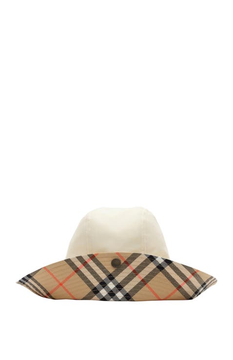 Check Brim Tropical Gabardine Hat