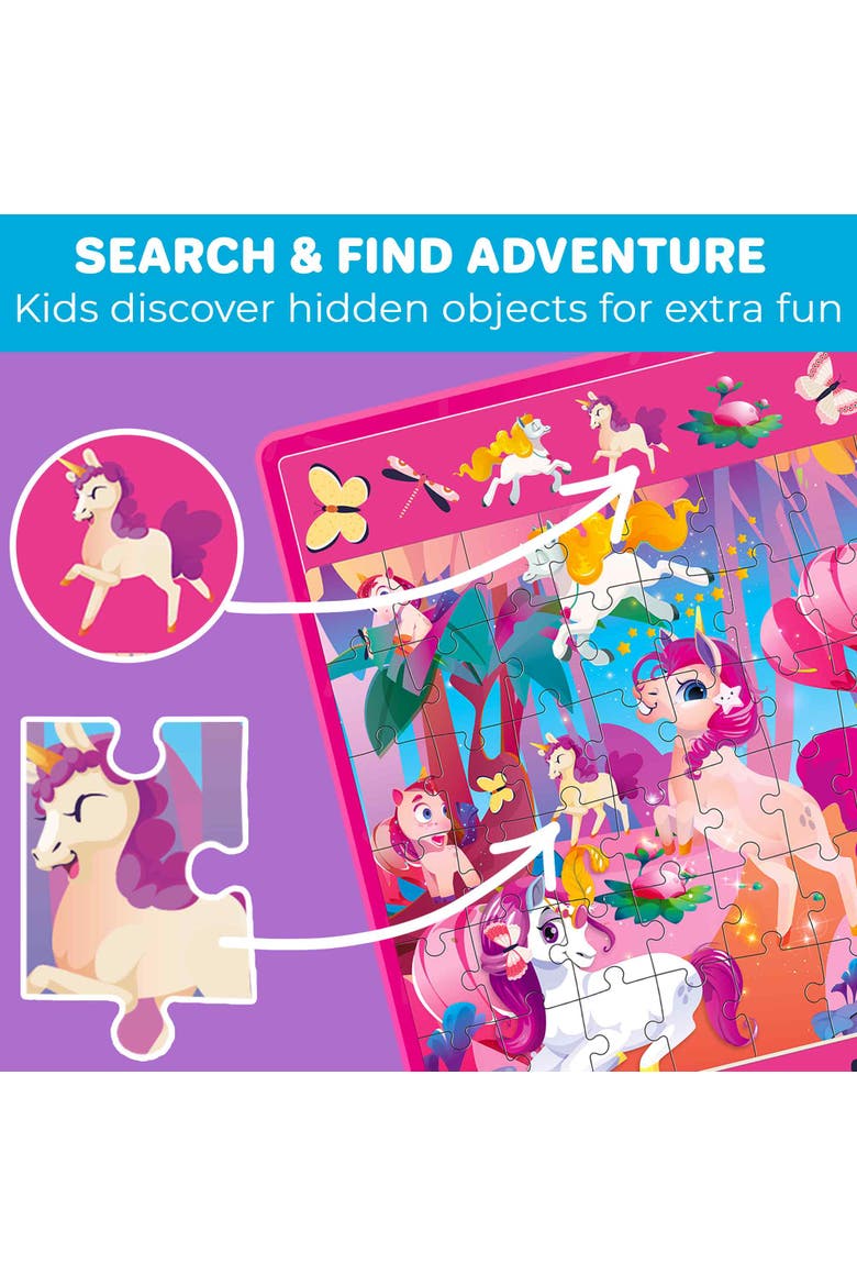 60 Pieces Magnetic Jigsaw Puzzles for Toddlers, Alternate, color, Unicorn