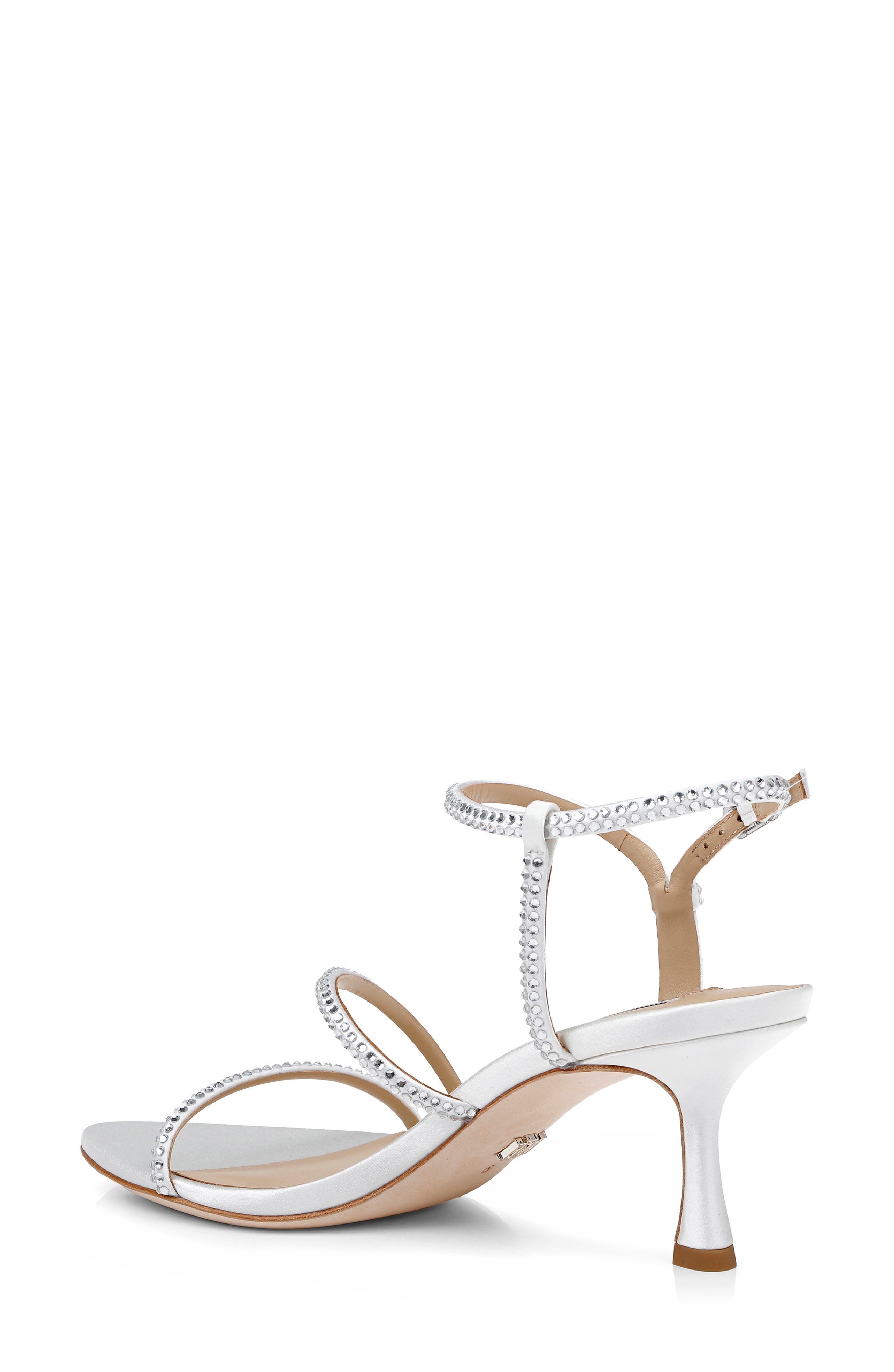 Badgley Mischka Collection Julianna Ankle Strap Sandal, Alternate, color, White Satin