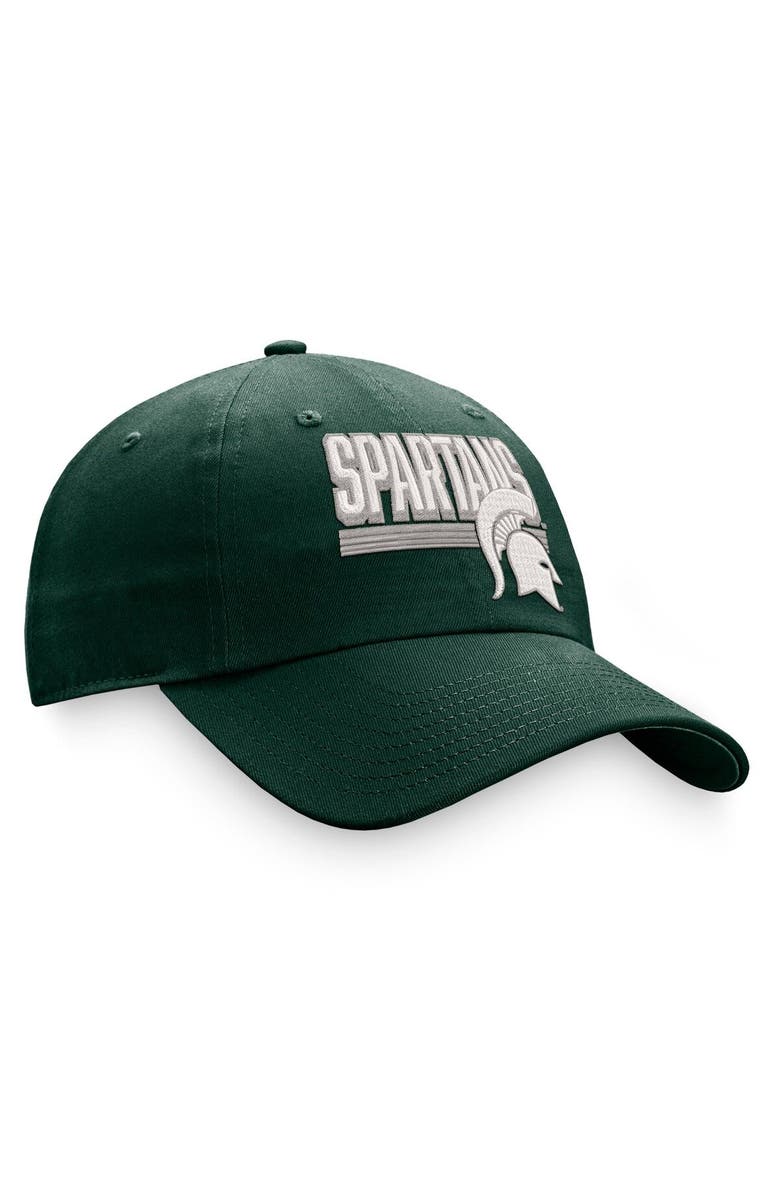 TOP OF THE WORLD Men's Top of the World Green Michigan State Spartans Slice Adjustable Hat, Alternate, color, Green