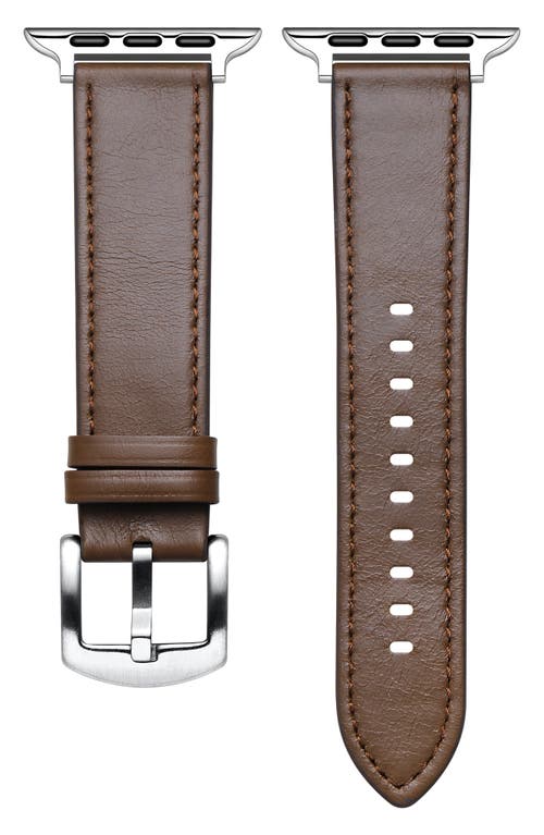 The Posh Tech Drake Leather Apple Watch® Watchband In Brown