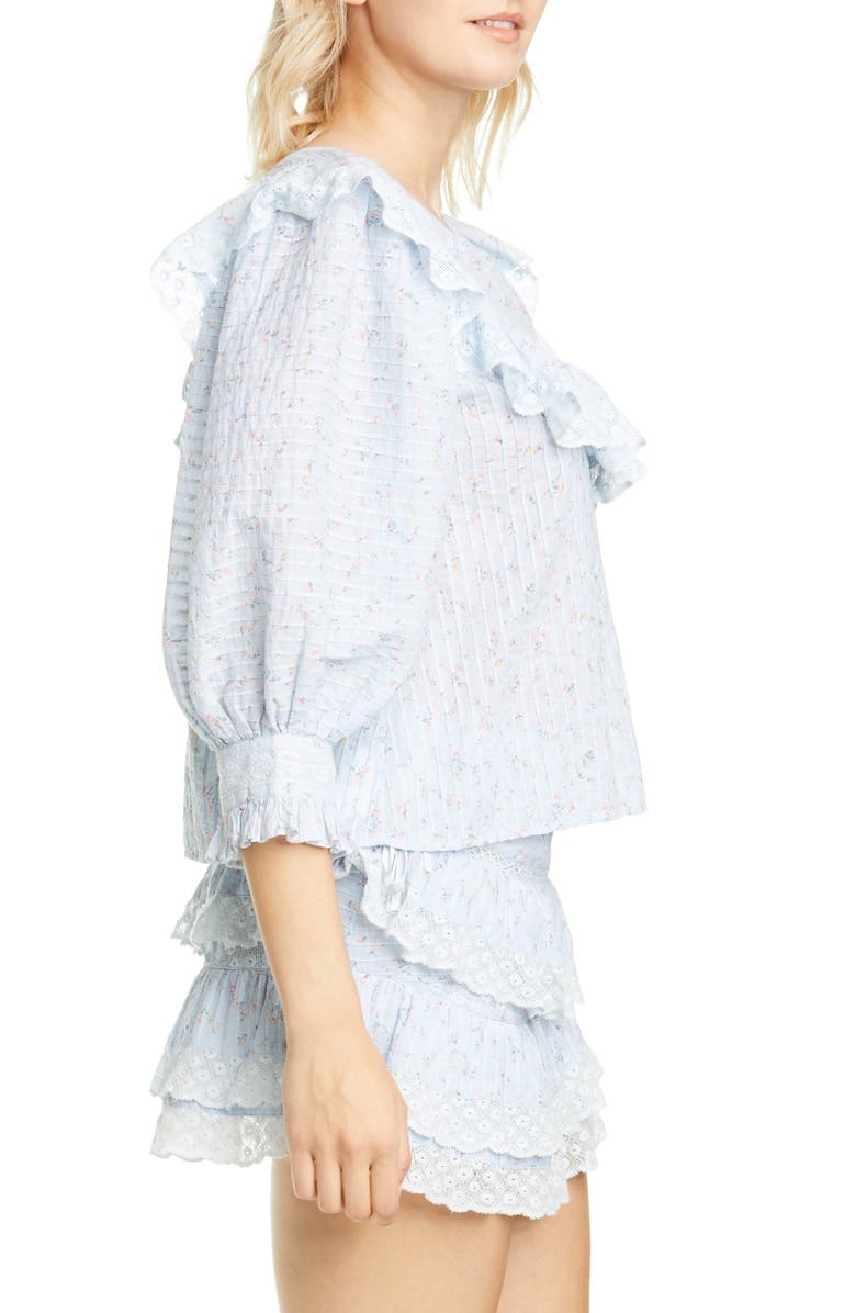 LoveShackFancy Canna Ruffle Top, Alternate, color, 