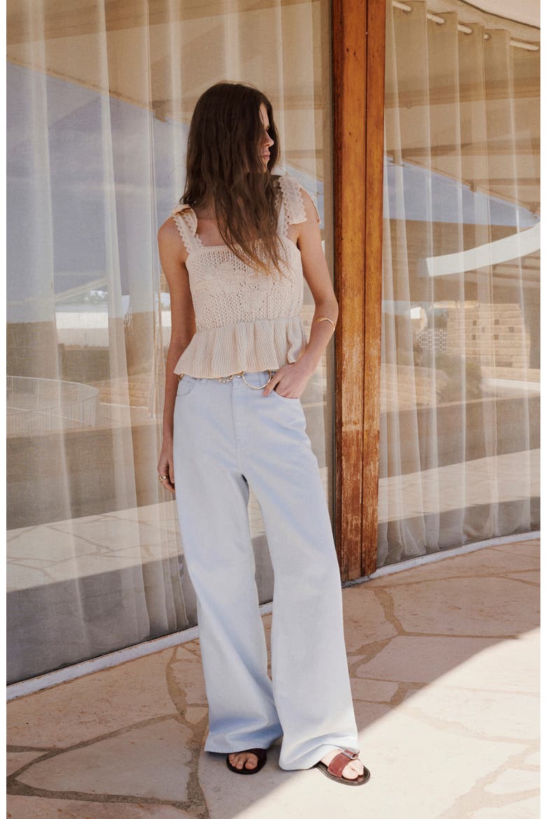 Wide Leg Jeans, Alternate, color, SKY BLUE