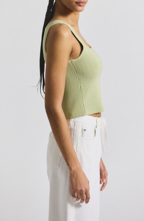 Derek Lam 10 Crosby Sain Ribbed Sweater Tank Top In Green