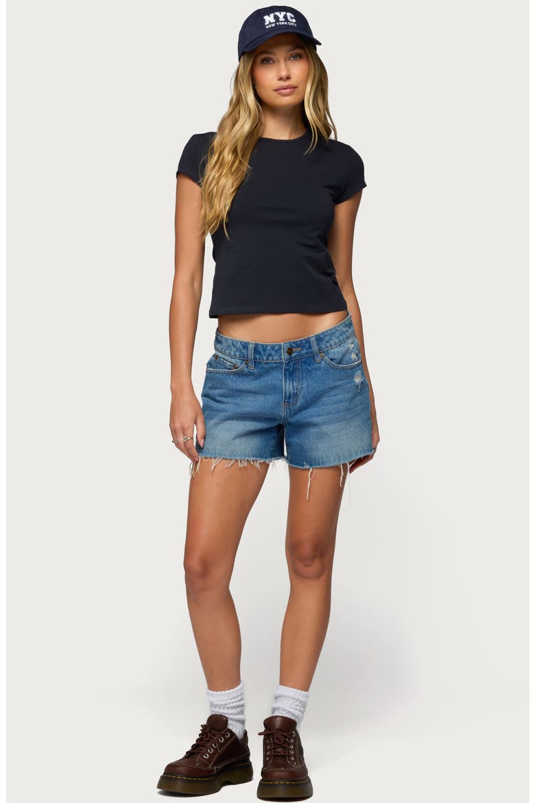 Delvina Crop T-Shirt, Alternate, color, NAVY