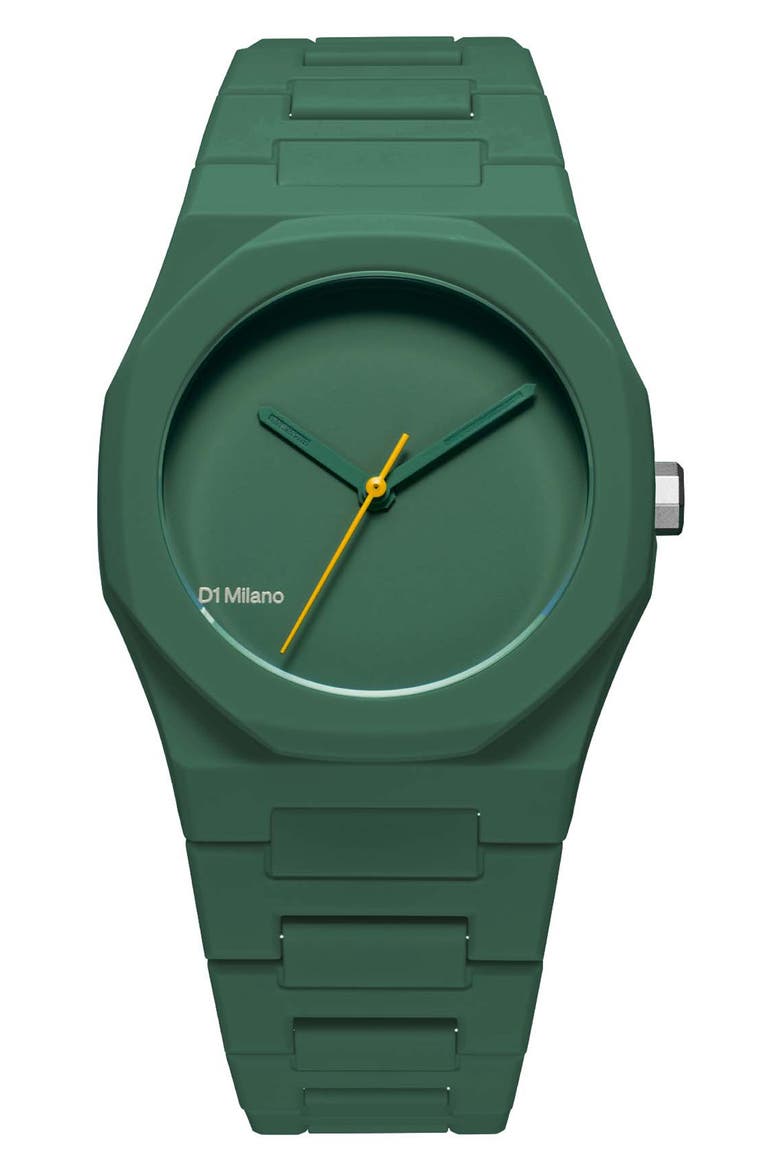 Polycarbon Bracelet Watch, 37mm, Main, color, GREEN