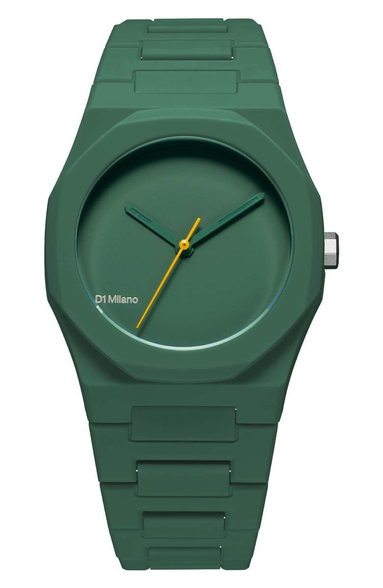 D1 Milano Polycarbon Bracelet Watch, 37mm, Main, color, Green