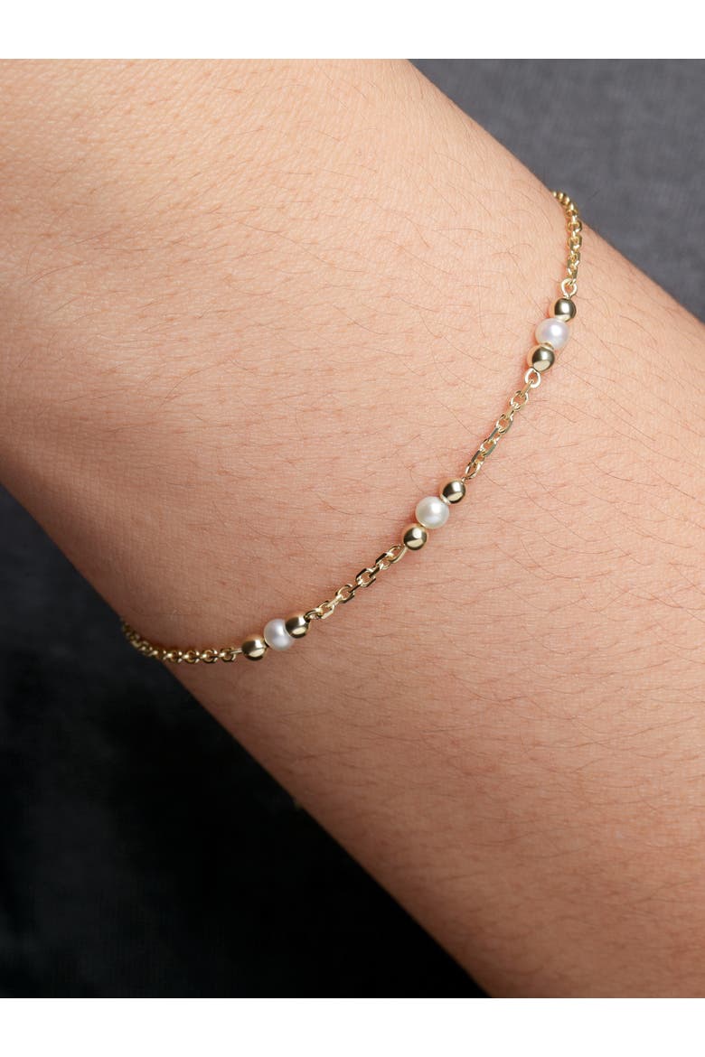 Freshwater Pearl Chain Bracelet in 14K Gold, Alternate, color, Yellow Gold