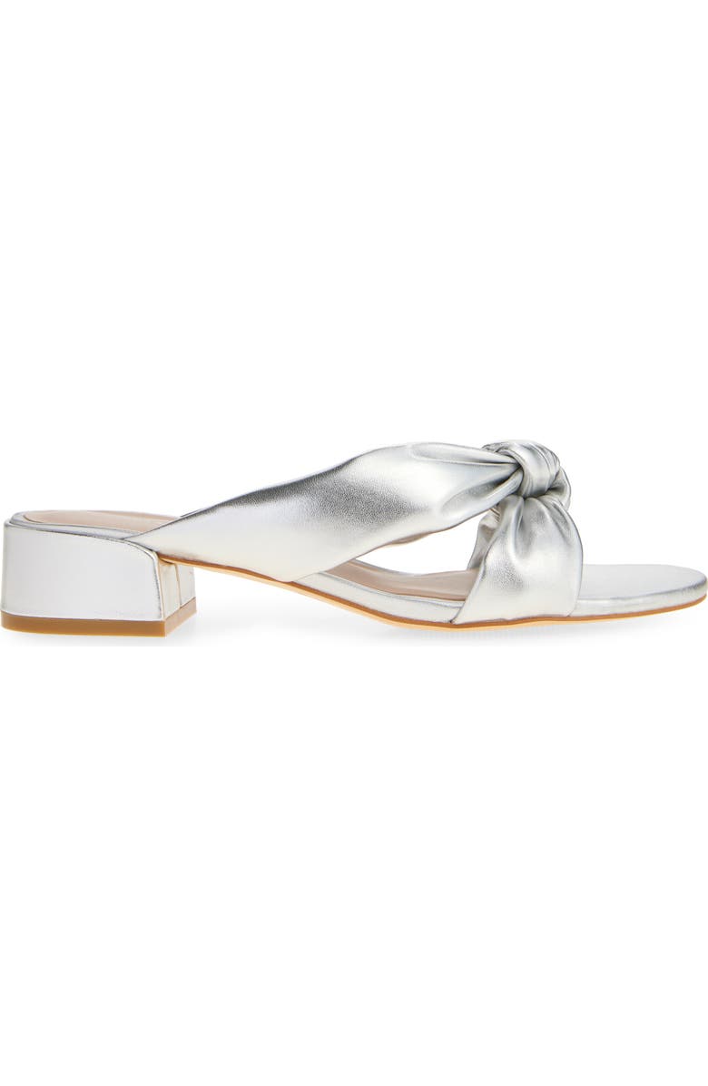 Stuart Weitzman Playa 35 Knot Slide Sandal, Alternate, color, Silver