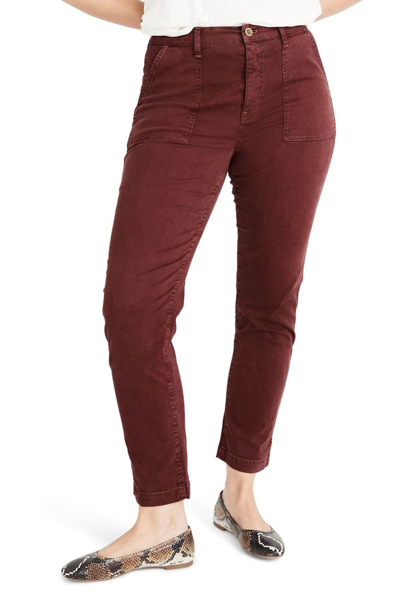 Stovepipe Fatigue Pants, Alternate, color, DUSTY BURGUNDY