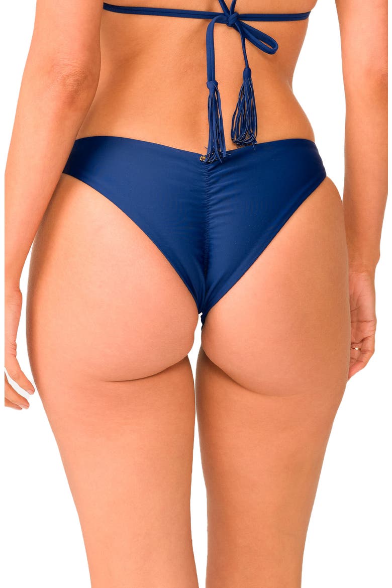 Basic Ruched Teeny Bikini Bottoms, Alternate, color, NAVY