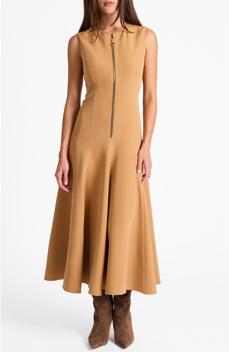 Santorelli Sunny Sleeveless Midi Dress in Stretch Crepe, Alternate, color, Hazelwood