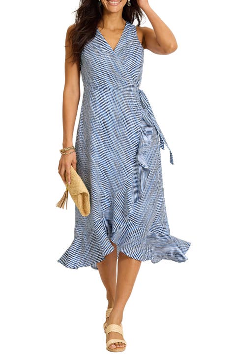 Coastal Shores Wrap Midi Dress