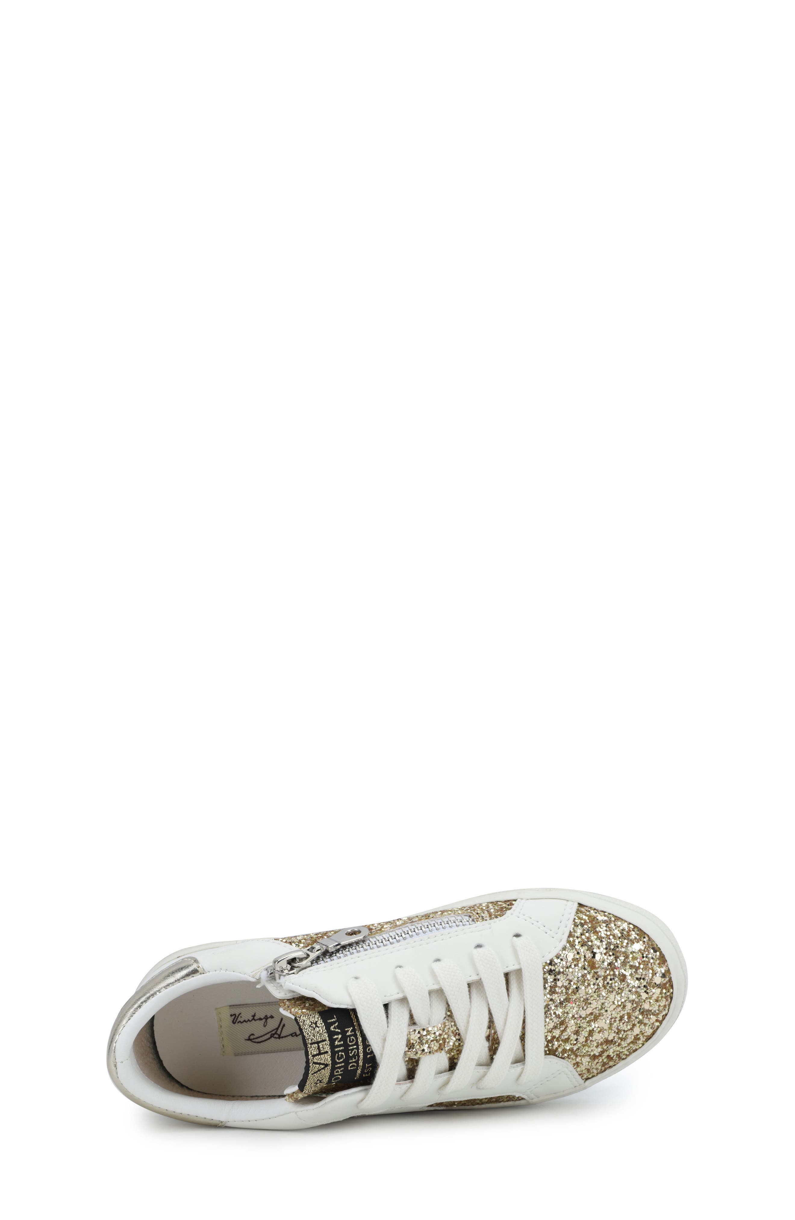Kids' Vail Sneaker, Alternate, color, WHITE GOLD GLITTER