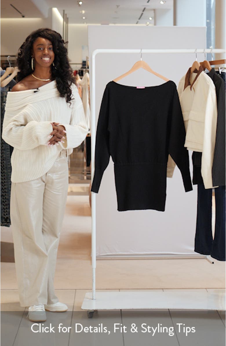 Eve Off the Shoulder Long Sleeve Knit Minidress, sales video thumbnail