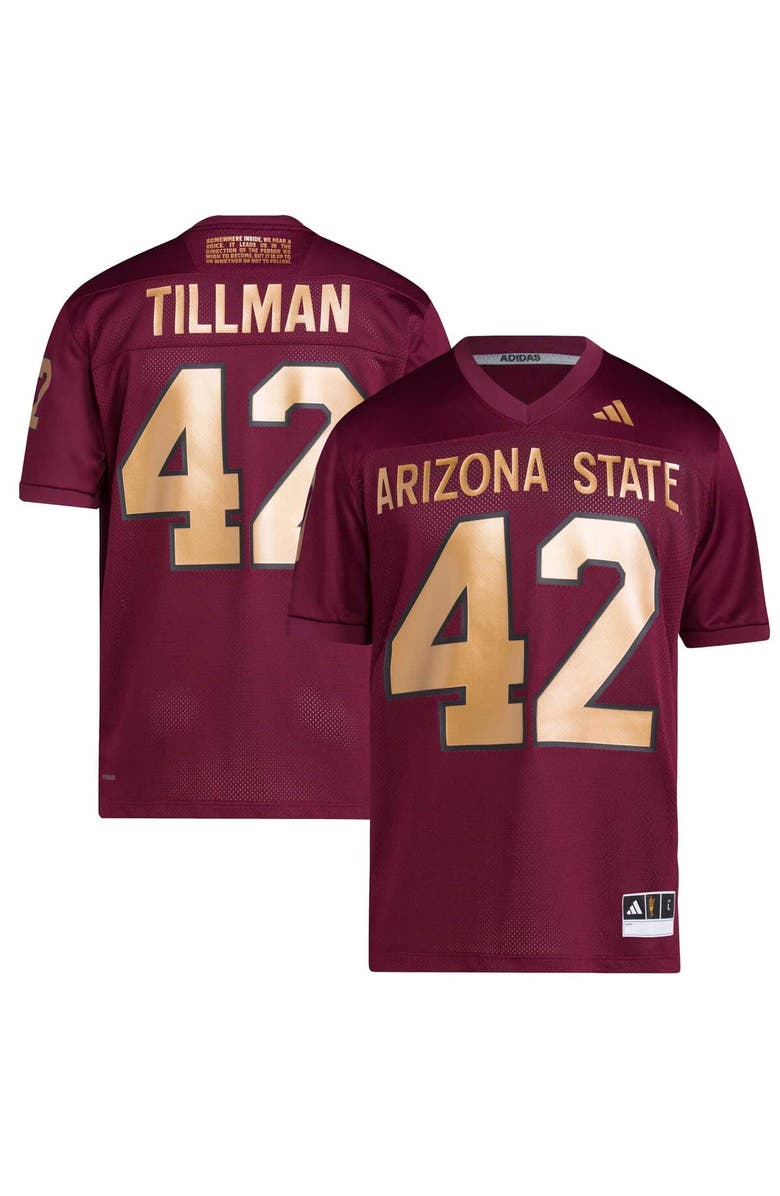 adidas Men's adidas Pat Tillman #42 Maroon Arizona State Sun Devils Football Icon Premier Jersey, Alternate, color,