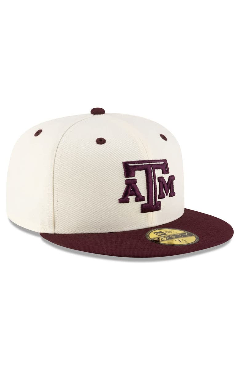 New Era Men's New Era Cream/Maroon Texas A&M Aggies On-Field 59FIFTY Fitted Hat, Alternate, color, 