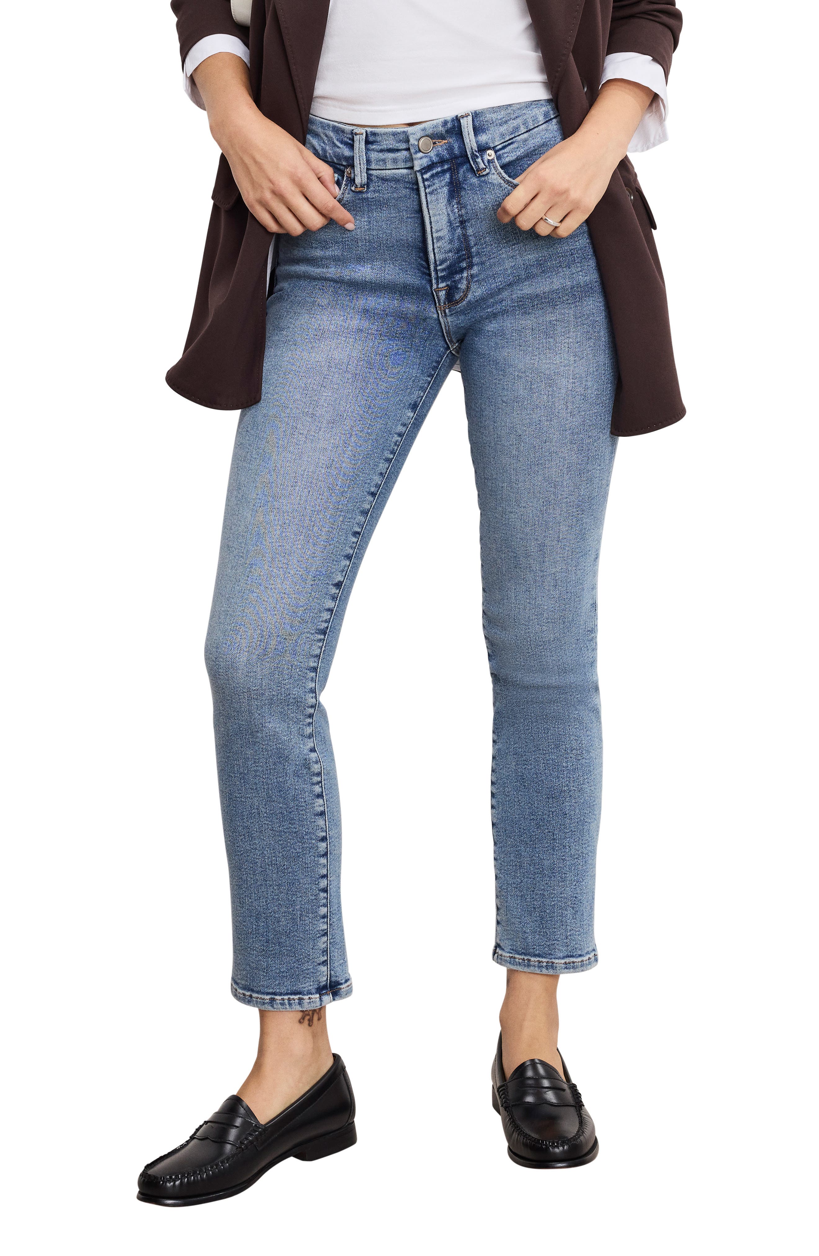 Soft-Tech Good Legs Mid Rise Straight Leg Jeans