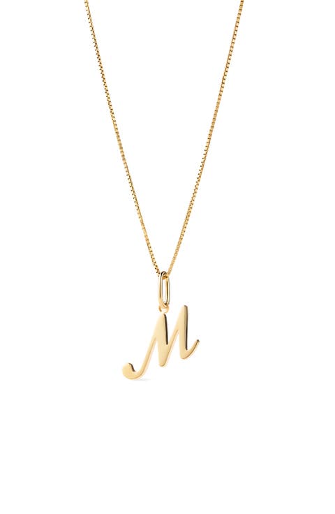 Solid Yellow Gold - Script Letter Necklace