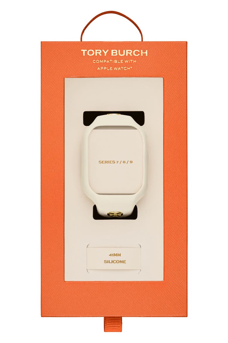 The T Monogram Silicone 20mm Apple Watch® Watchband, 41mm, Alternate, color, BEIGE