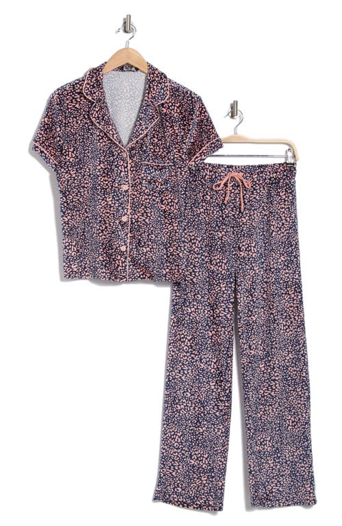 Tart Velvet Ginnie Long Pajamas In Blossom Graphic Leopard