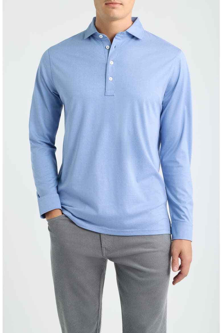 Crown Crafted Ashby Silk and Cotton Polo, Main, color, WINDY BLUE