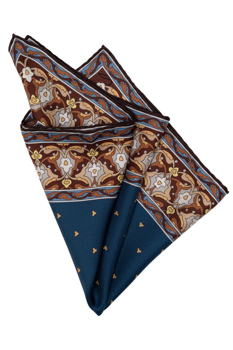 Enrico - Silk Pocket Square for Men, Alternate, color, Dark Blue