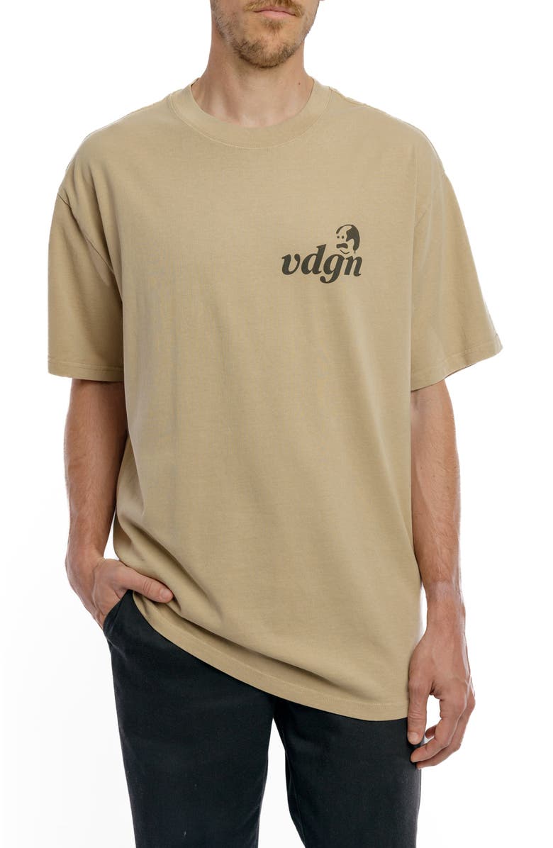 Vardagen Wanted Poster Heavyweight Tee, Main, color, Khaki