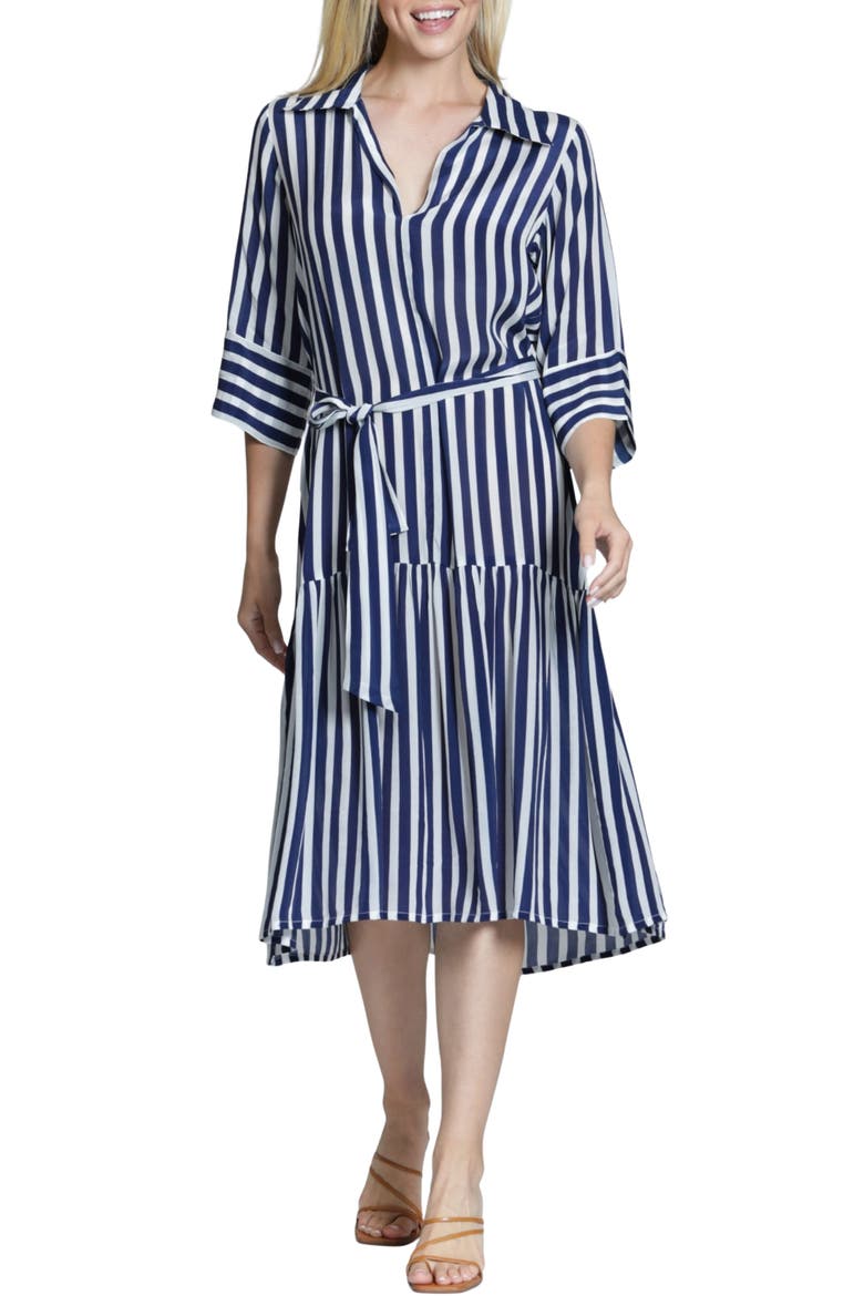 Stripe Shirtdress, Main, color, NAVY