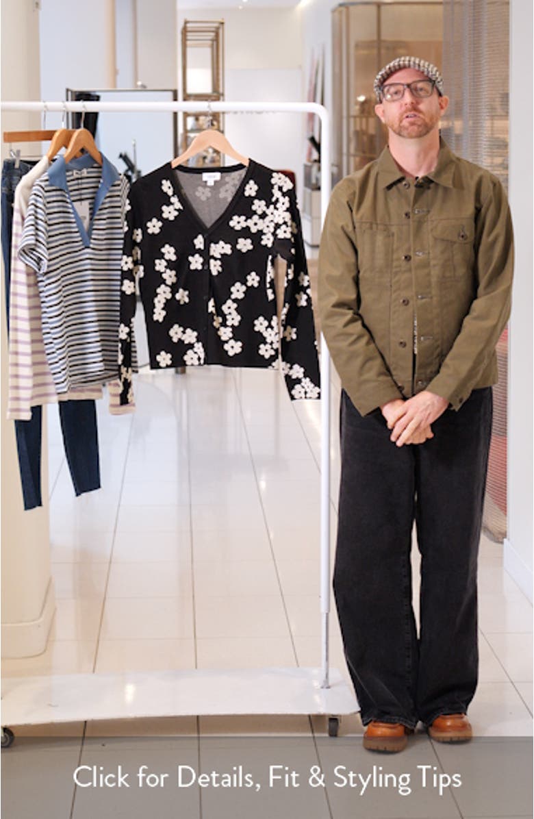 Flower Jacquard Cardigan, sales video thumbnail