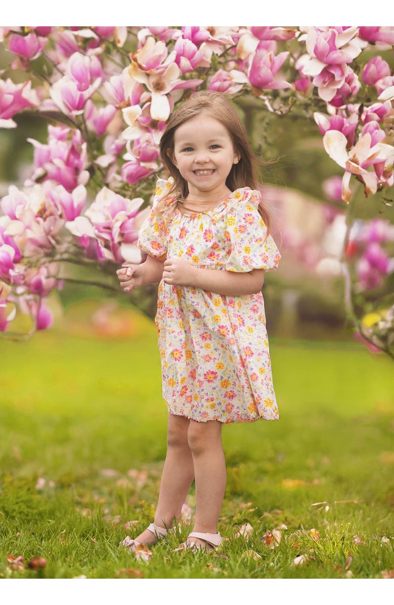 Mabel + Honey Petal Party Short Bubble Sleeve Dress, Alternate, color, Pink