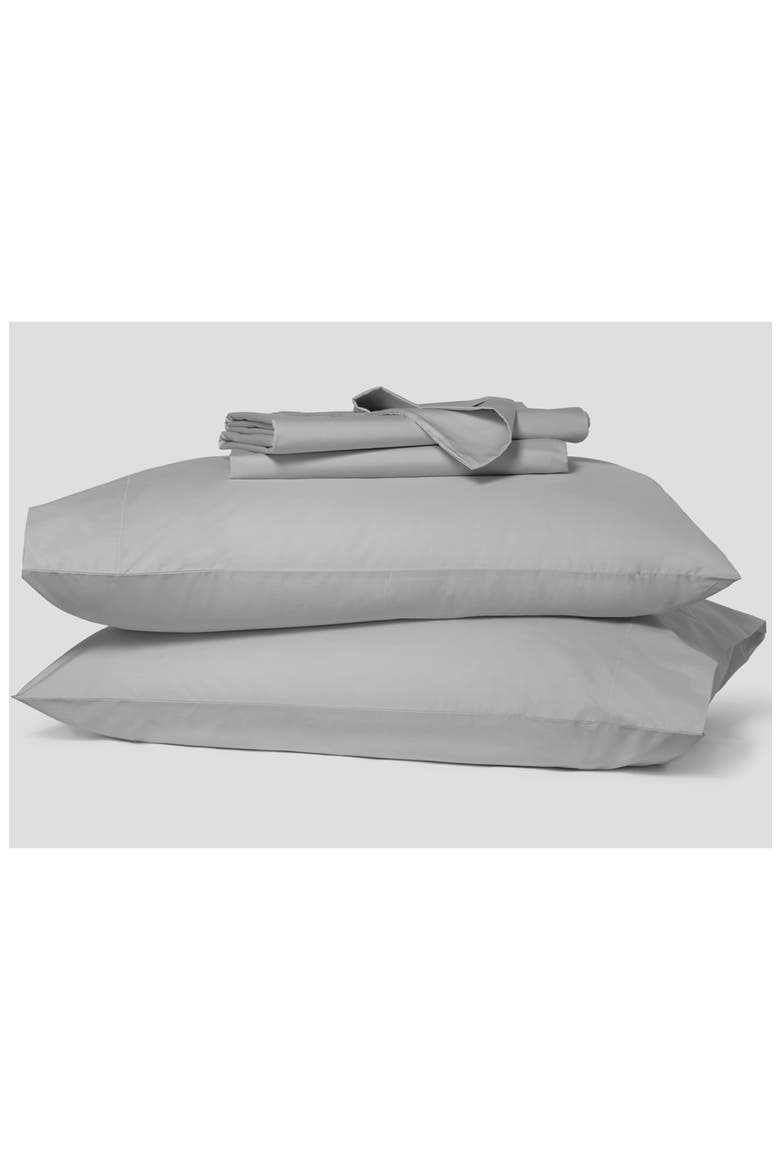 300 Thread Count Organic Cotton Percale Sheet Set, Alternate, color, GRAY