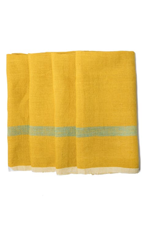 Set of 4 Laundered Linen Napkins