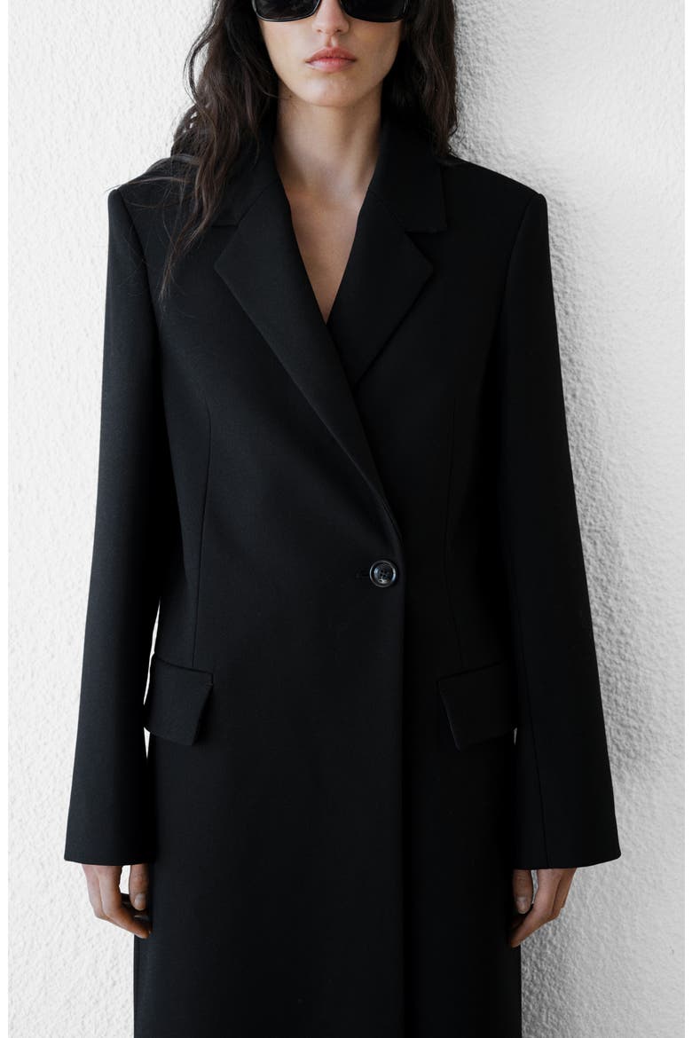 Structured Longline Coat, Alternate, color, BLACK