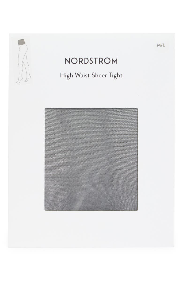 Nordstrom High Waist Sheer Tights, Alternate, color, Black