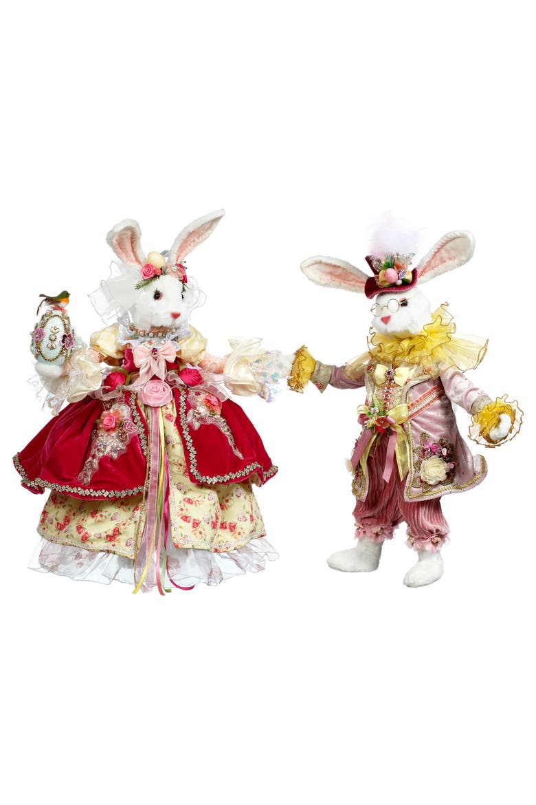 Mr & Mrs Cotton Tail Rabbit, Set of  2,  Mediume, Main, color, Light Yellow