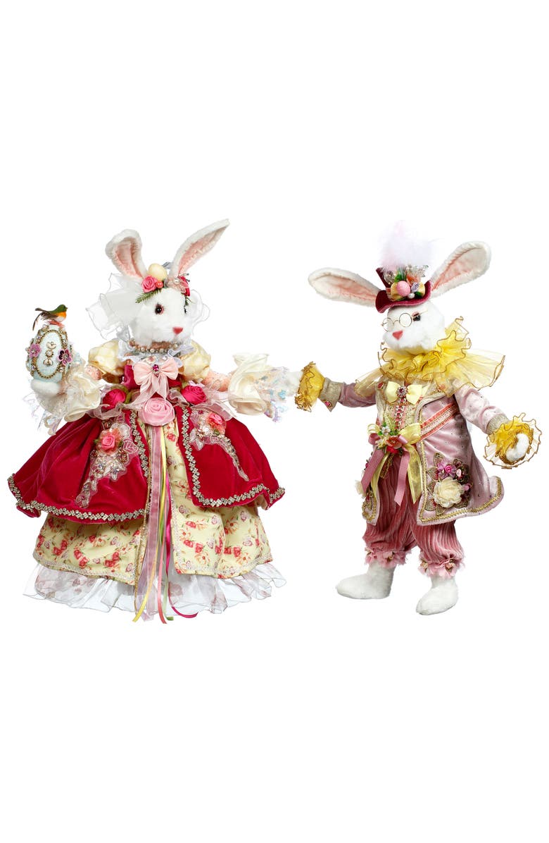 Mark Roberts Mr & Mrs Cotton Tail Rabbit, Set of  2,  Mediume, Main, color, Light Yellow