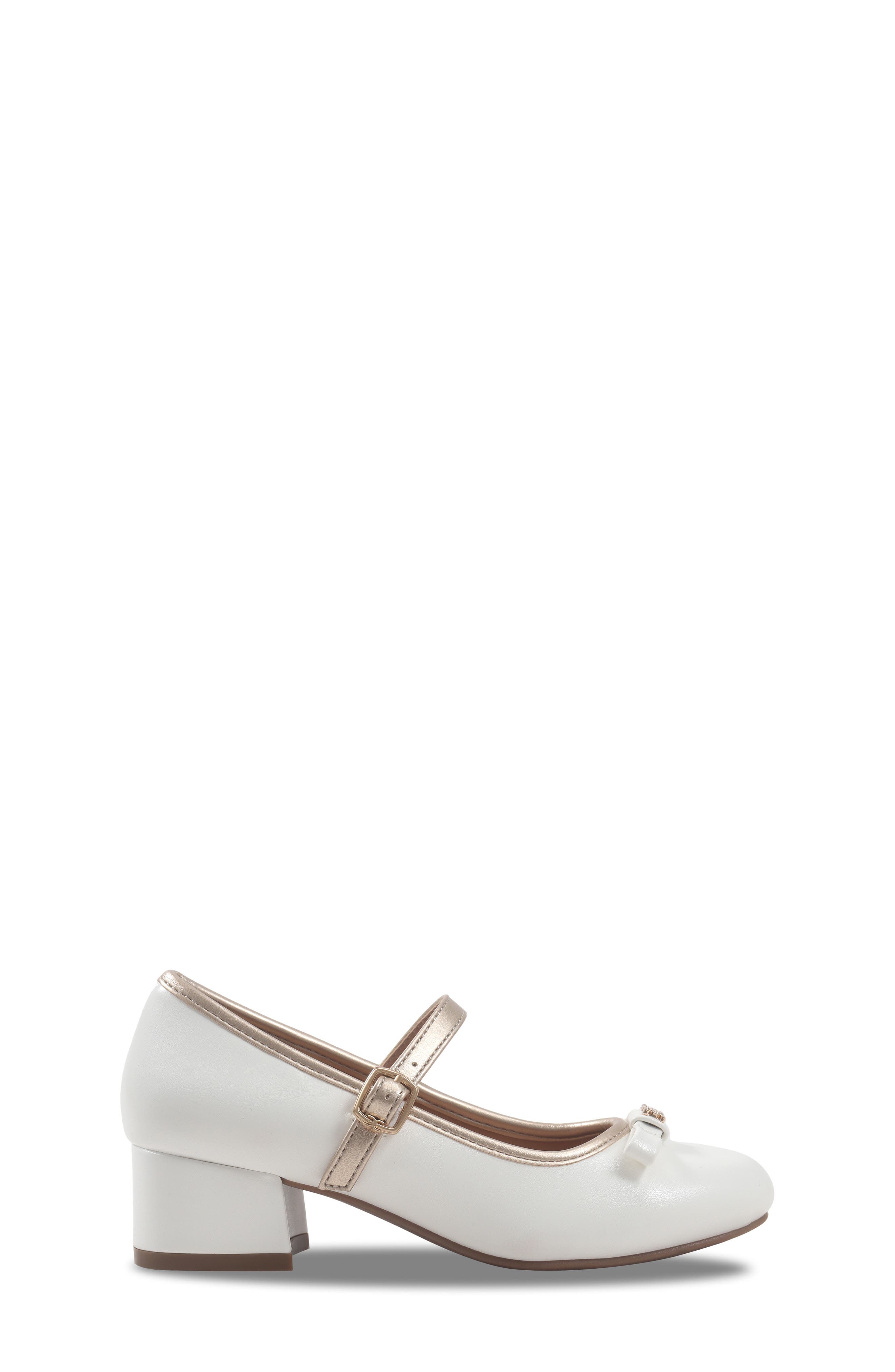 Kids' Bianca Bowey Mary Jane Pump, Alternate, color, WHITE
