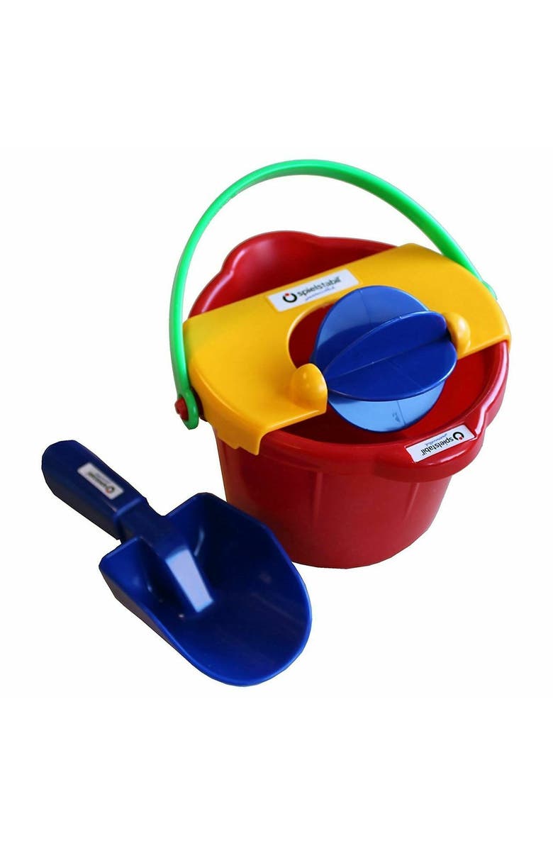SPIELSTABIL Bucket Mill 3 Piece Toy Set - Includes Bucket, Sand Scoop and Spinning Wheel, Main, color, 