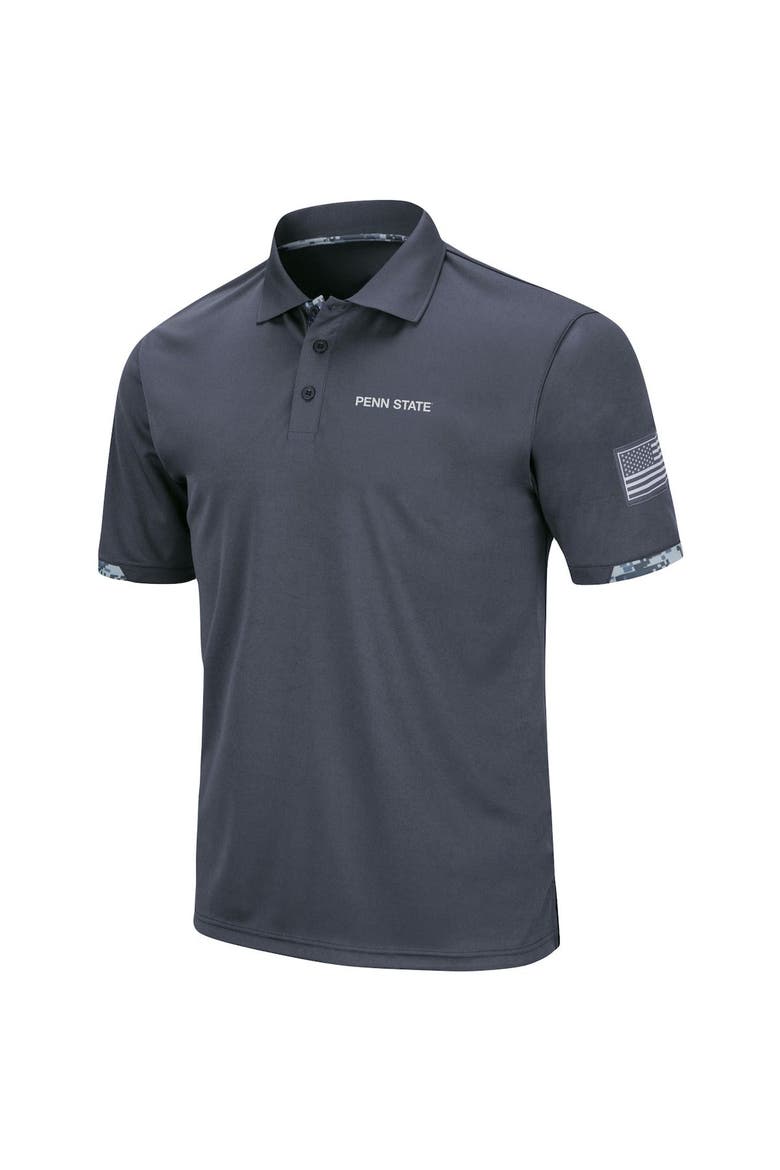 Men's Colosseum Charcoal Penn State Nittany Lions Big & Tall OHT Military Appreciation Digital Camo Polo, Alternate, color, Charcoal