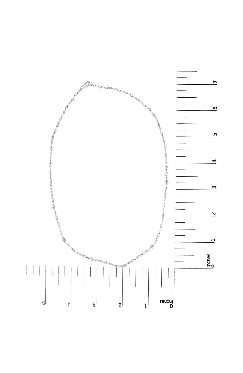 Haus of Brilliance 14K White Gold 1/2 Cttw Diamond Bezel Station Paperclip Chain Necklace, Alternate, color, White