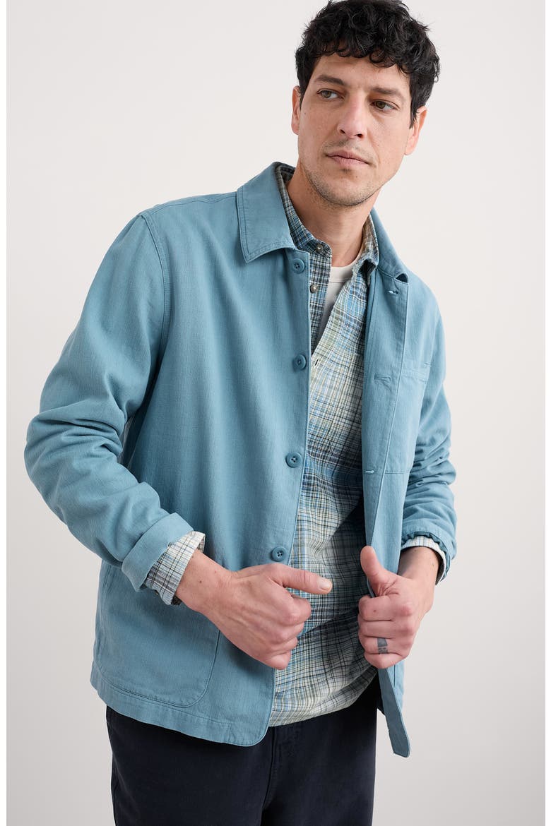 Well Wright Organic Cotton & Linen Shirt Jacket, Alternate, color, HYDRANGEA