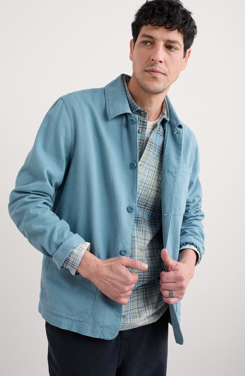 Seasalt Cornwall Well Wright Organic Cotton & Linen Shirt Jacket, Alternate, color, Hydrangea