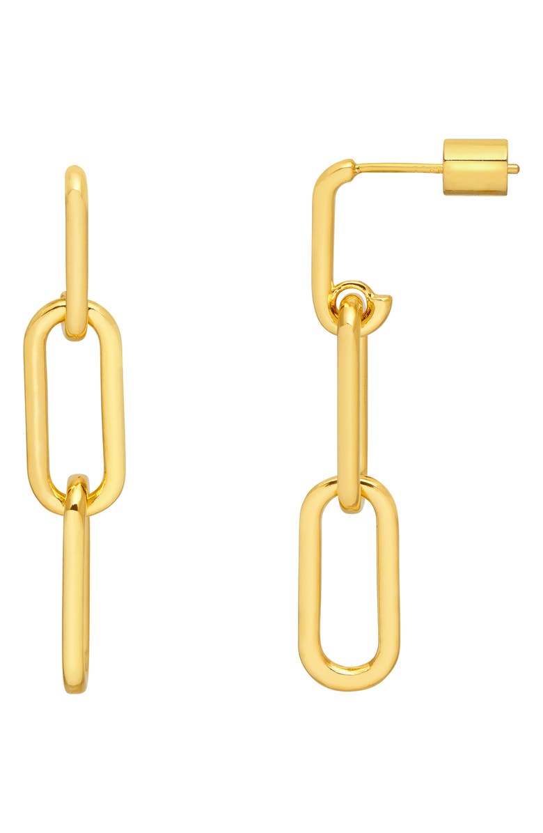 Estella Bartlett Paper Clip Chain Drop Earrings, Main, color, Gold